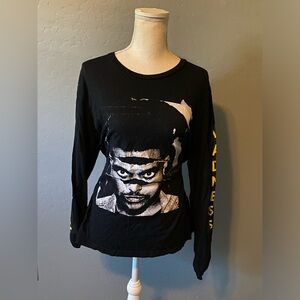Size medium, fits over sized, from the weekends Madness concert tour